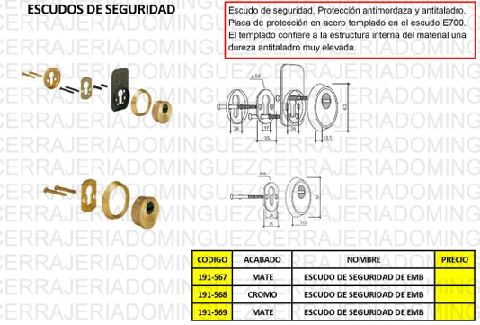 escudo de seguridad E700
